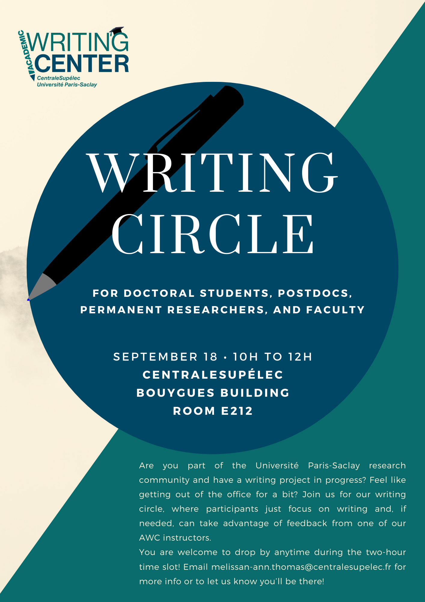 Poster for September Writing Circle